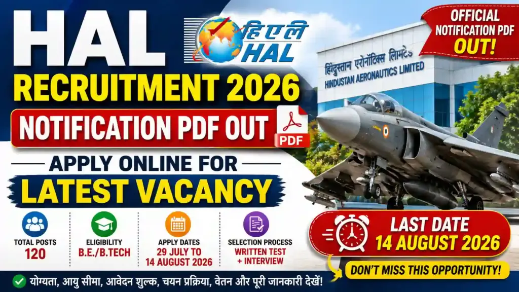 HAL Recruitment 2026 Notification PDF Out: Apply Online for Latest Vacancy, Eligibility & Last Date